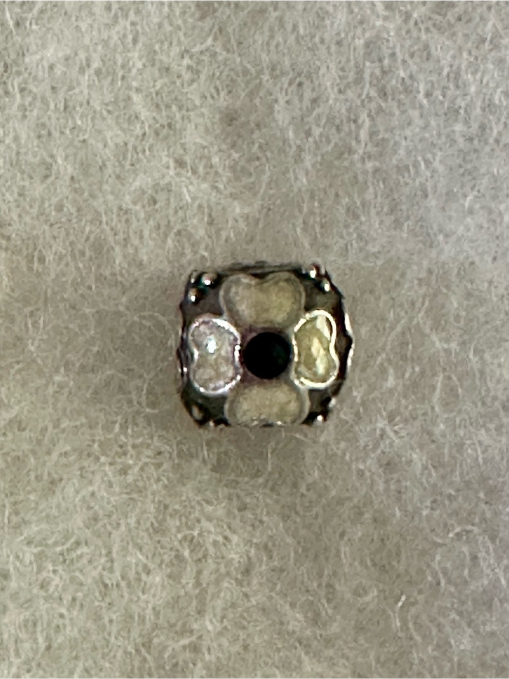 Pandora Silver & enamel Floral Bead Charm